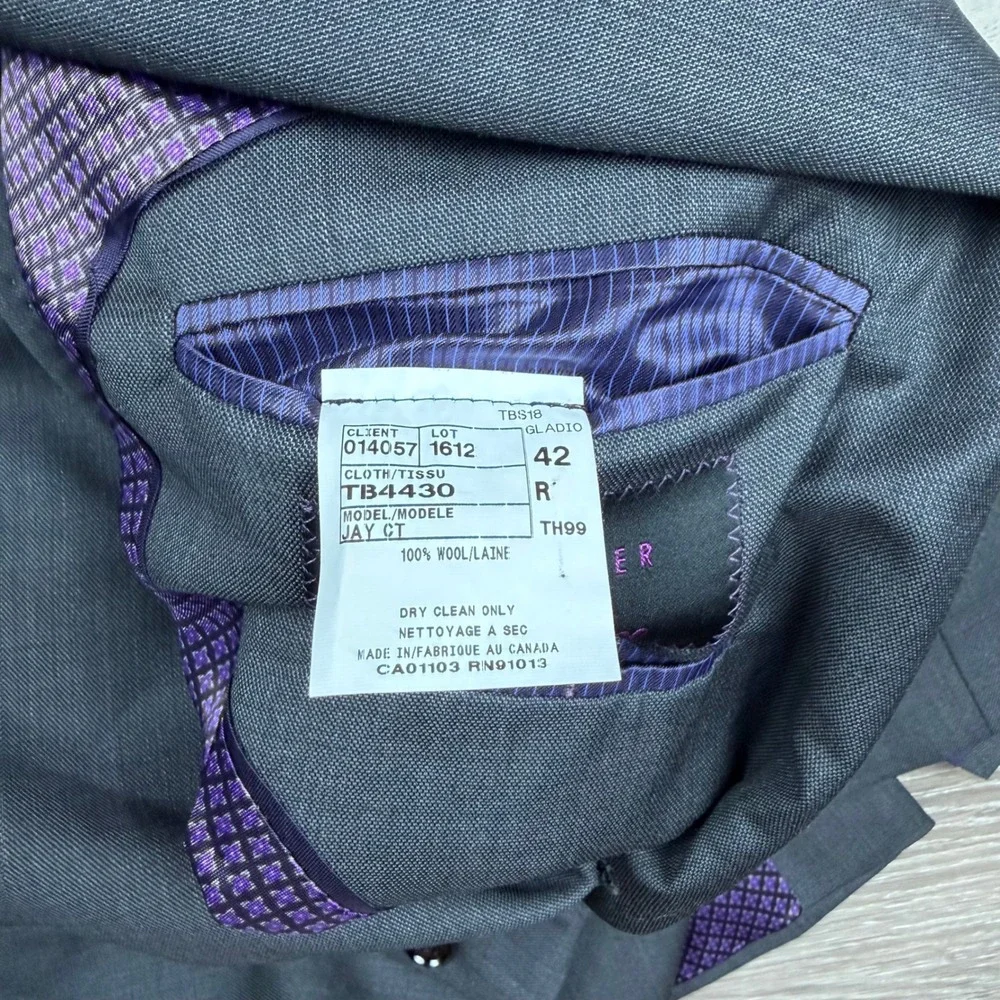 Ted Baker Mens Suit Endurance Jay CT 100% Wool 2 Button Grey 42R 35R